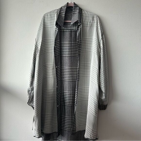 MM6 MAISON MARGIELA CHECK PRINTED DRESS ECRU/BLACK CHECK - Picture 8 of 14